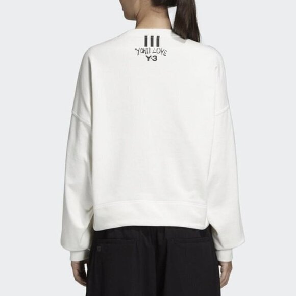 BNWT Adidas X Yohji Yamamoto Y3 Cropped Yohji Love Youth Sweatshirt Large - Picture 1 of 9